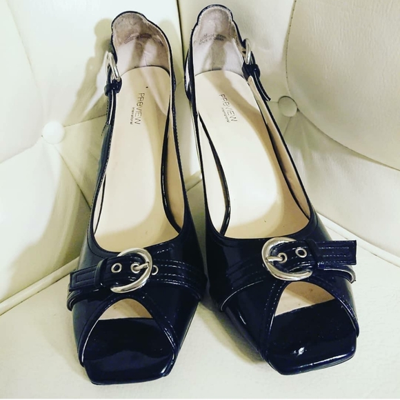 Peep Toe Patent Pumps - Like New! - Picture 2 of 4